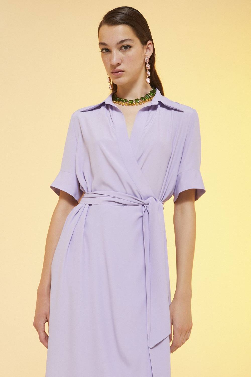 ottod'Ame Silk blend fluid long dress Affare Del Giorno