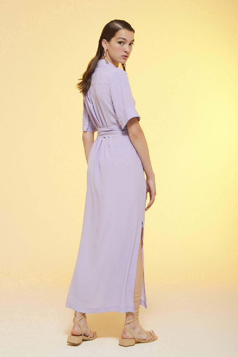 ottod'Ame Silk blend fluid long dress Affare Del Giorno