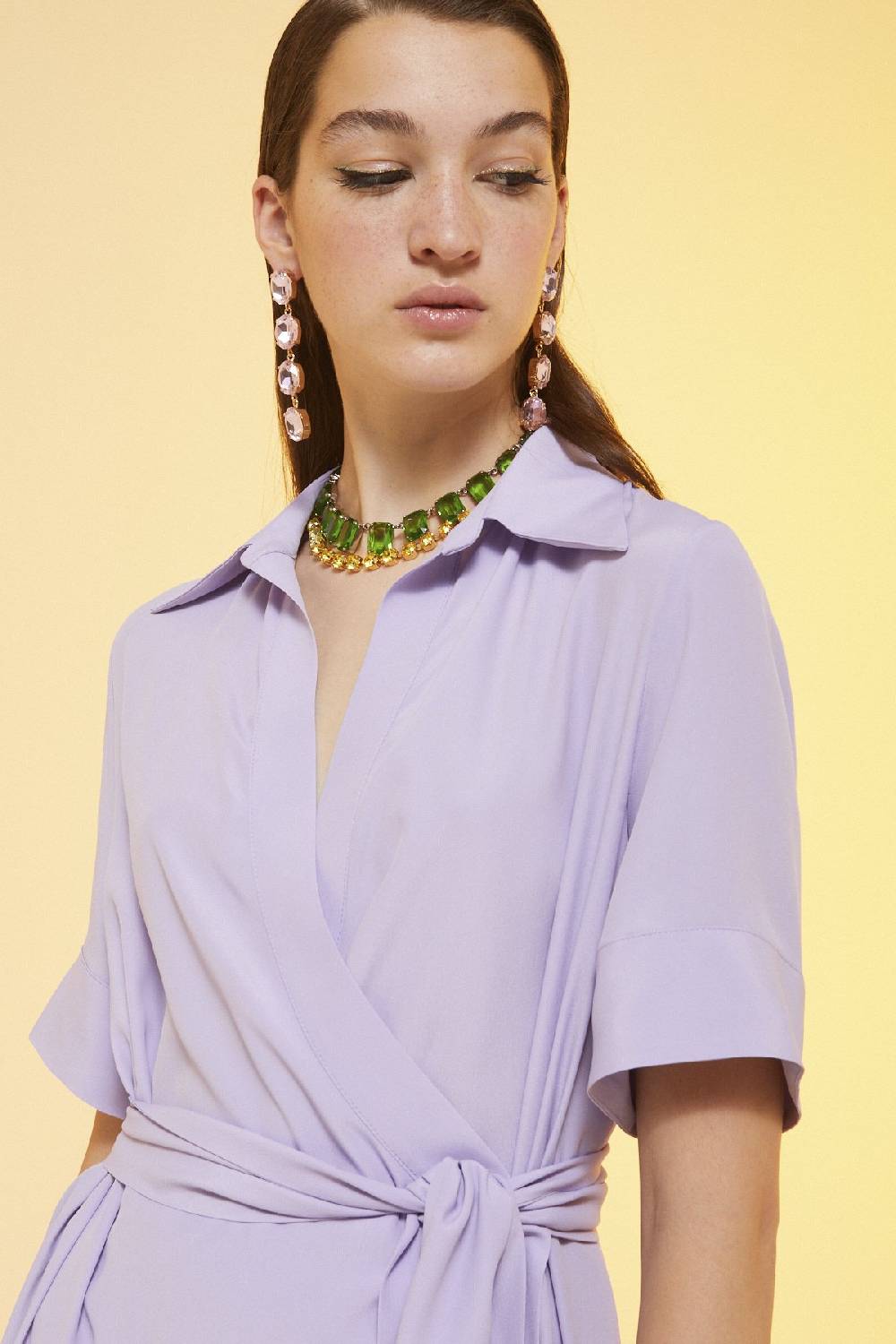 ottod'Ame Silk blend fluid long dress Affare Del Giorno