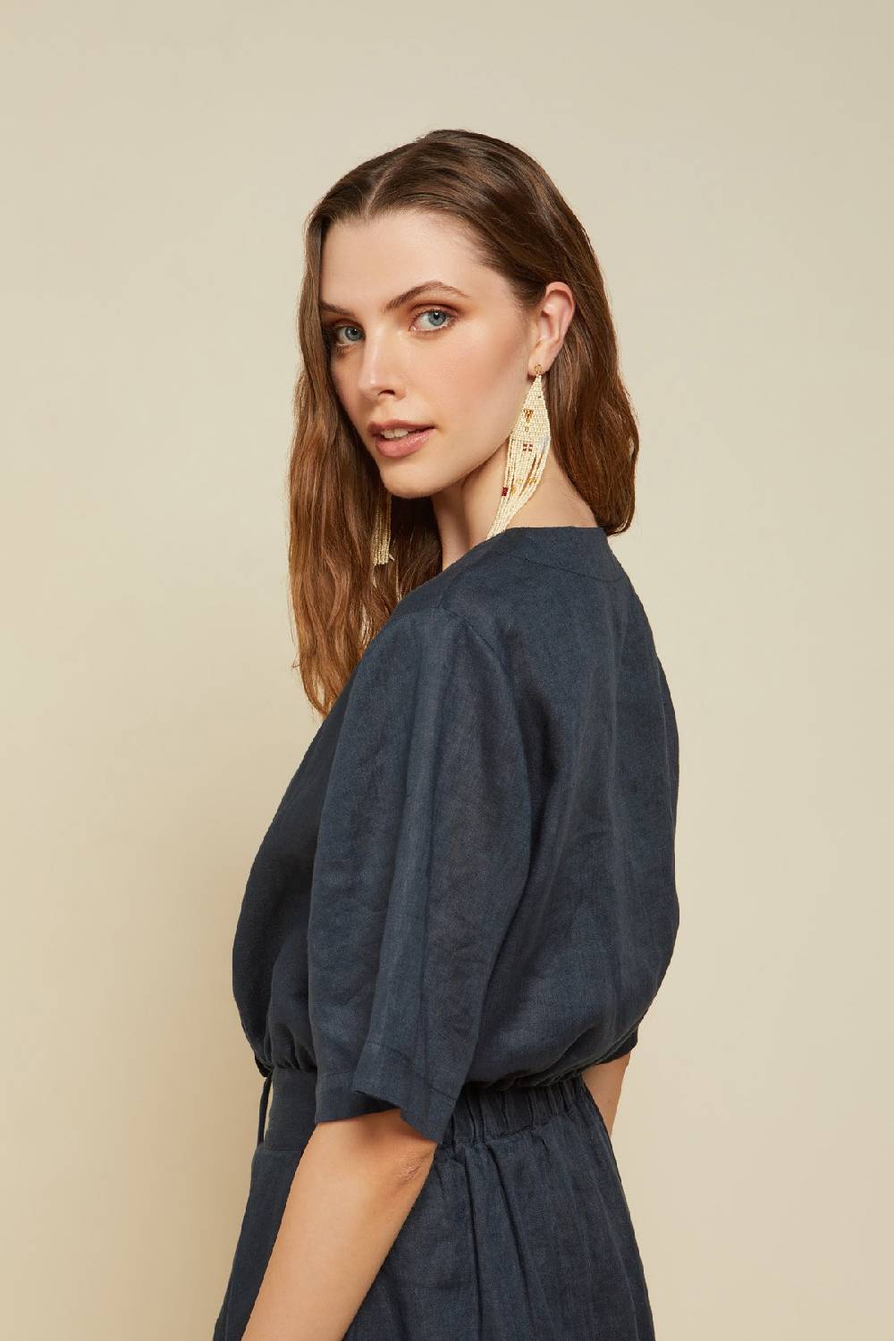 ottod'Ame Linen shirt with drawstring Spedizione Gratuita