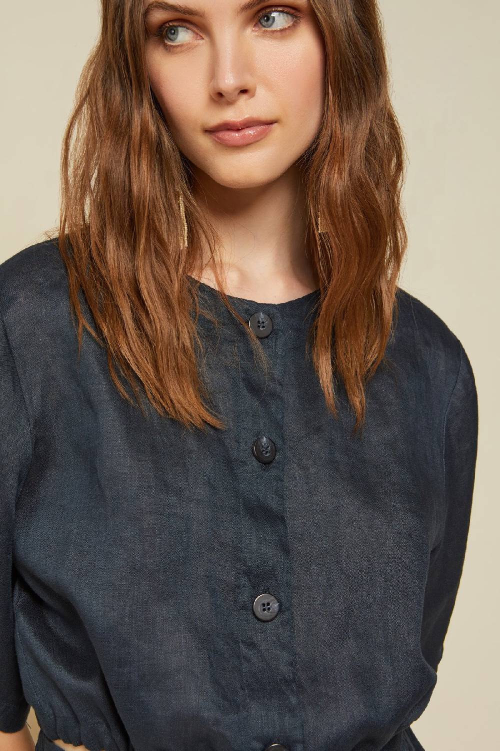 ottod'Ame Linen shirt with drawstring Spedizione Gratuita