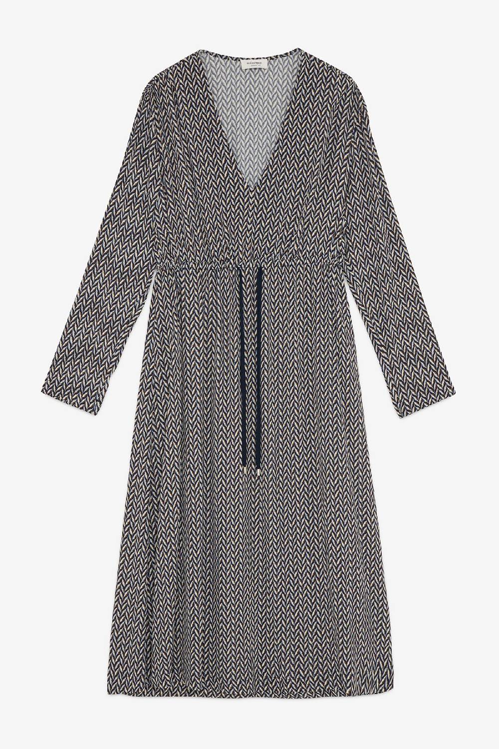 ottod'Ame Viscose midi dress with drawstring Consegna Veloce
