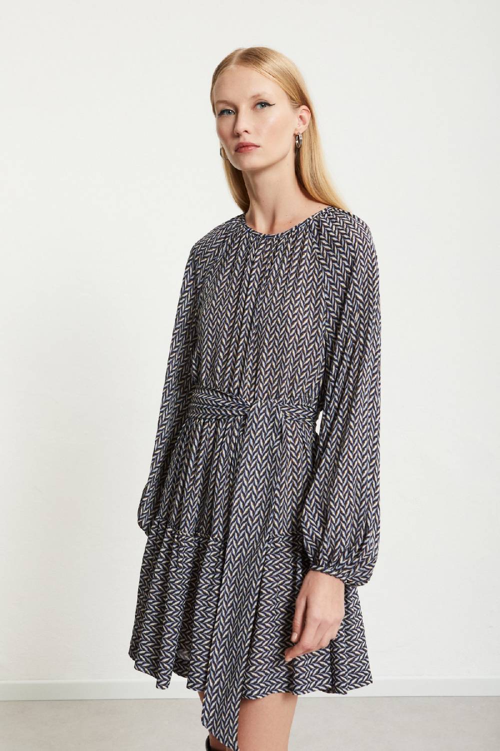 ottod'Ame Viscose short dress with sash Shopping Online