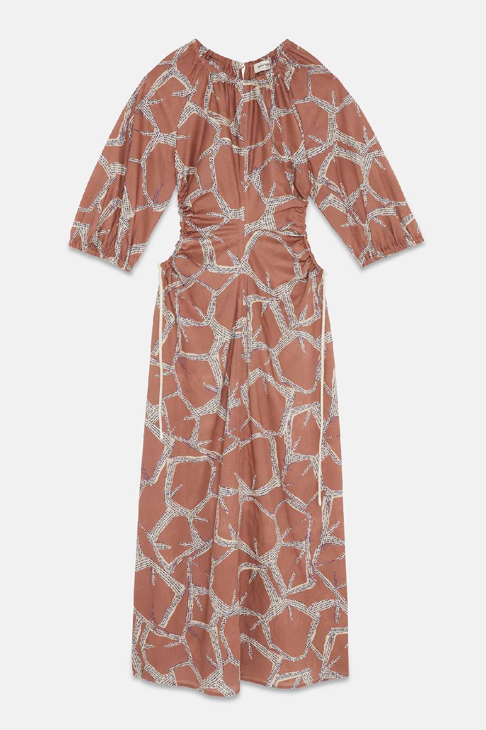 ottod'Ame Printed cotton long dress with porthole Saldi