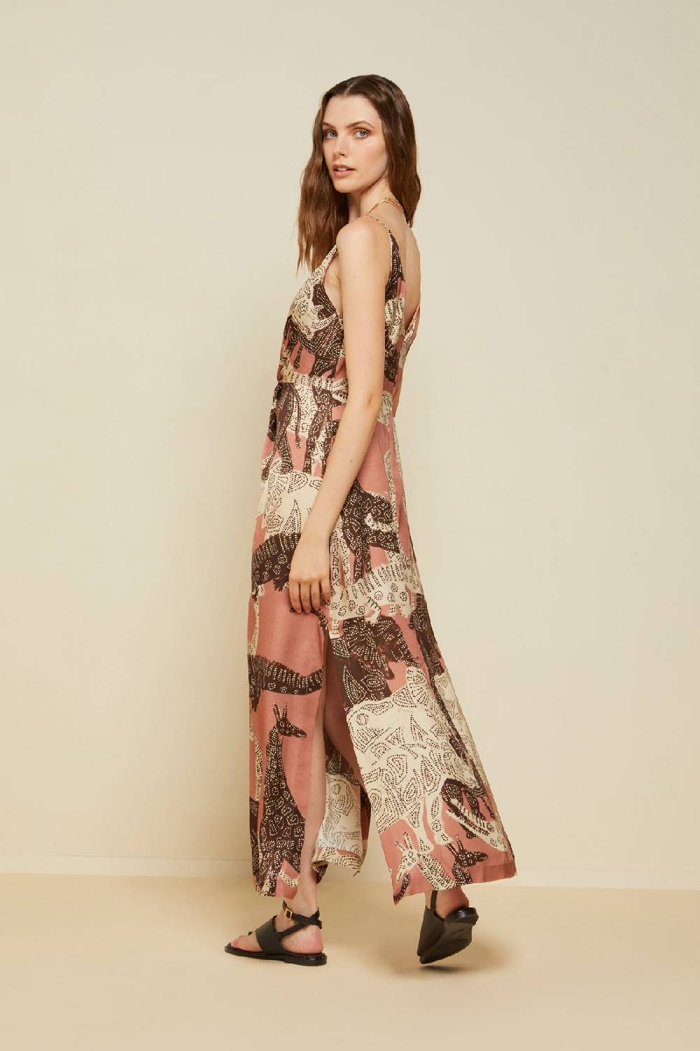 ottod'Ame Viscose long dress with criss-cross Saldi Di Fabbrica