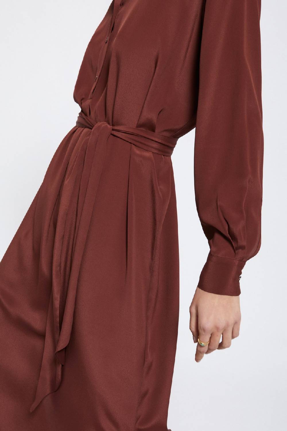 ottod'Ame Silk-blend midi dress with sash Italia