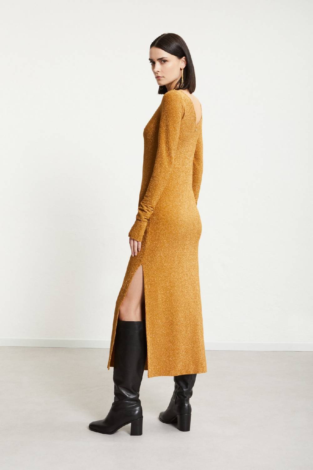 ottod'Ame Viscose long dress with lurex Affare Del Giorno