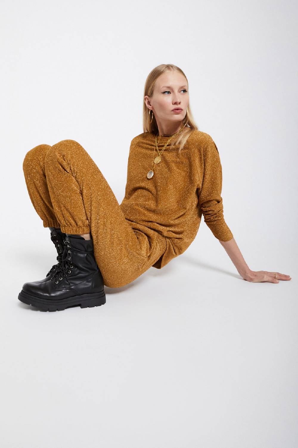 ottod'Ame Viscose trousers with lurex Vendita