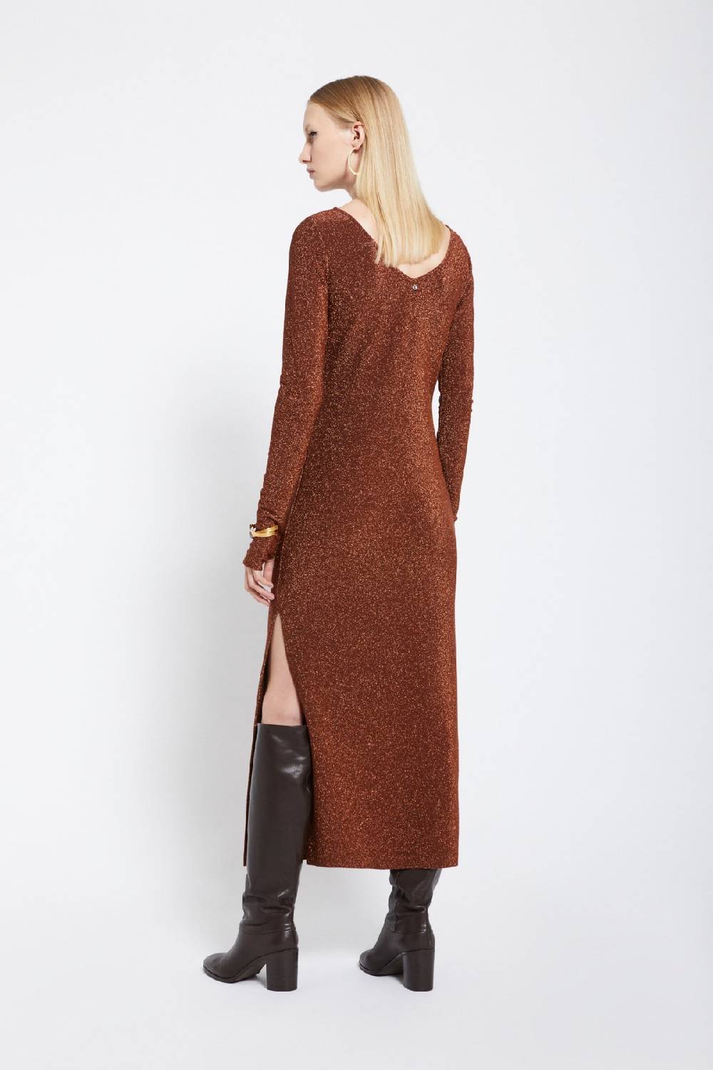ottod'Ame Viscose long dress with lurex Spedizione Gratuita