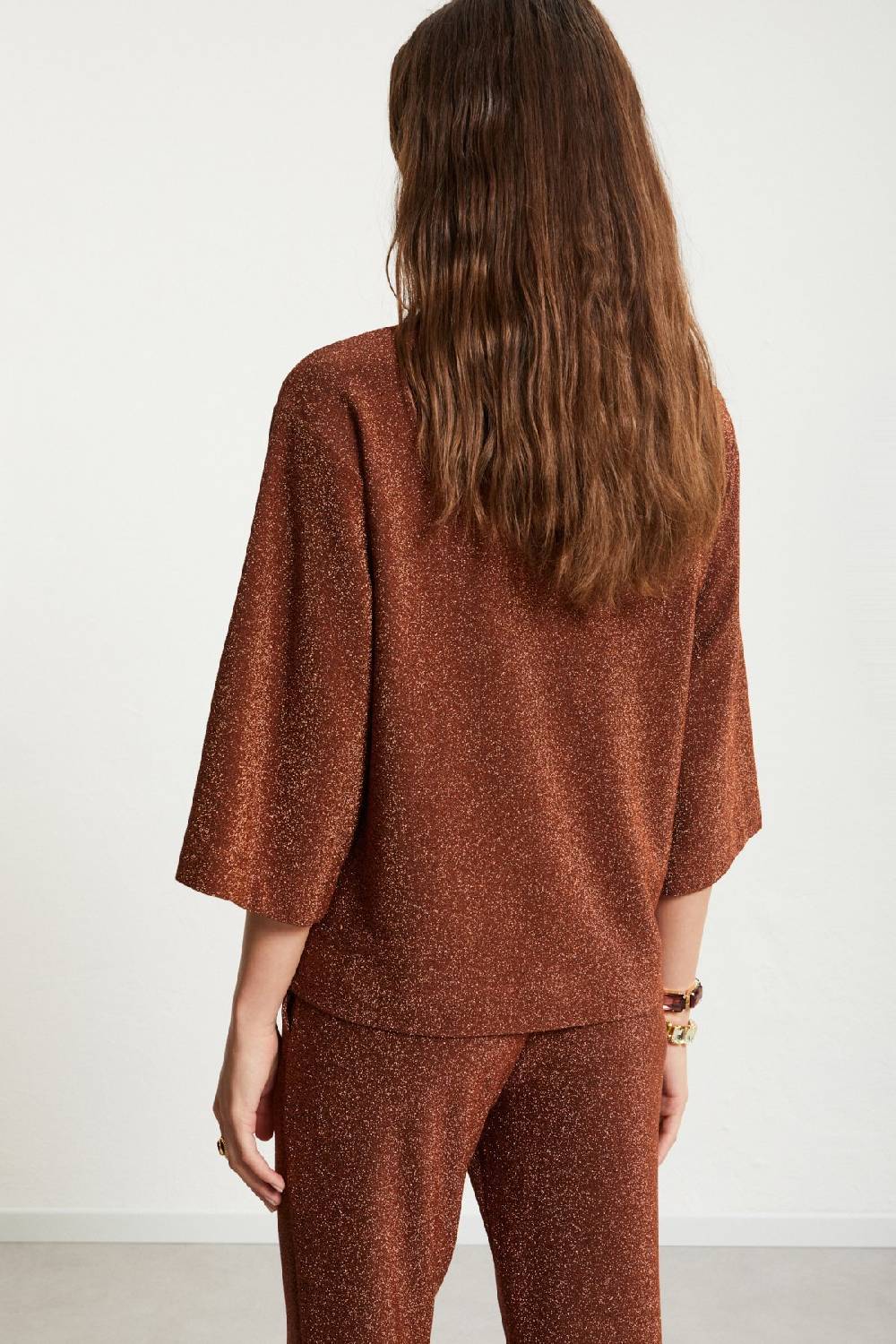 ottod'Ame Viscose blouse with lurex and flared sleeves Soddisfazione Garantita