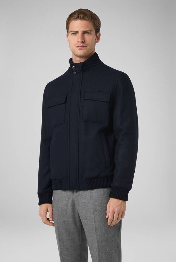 Pal Zileri Blouson in lana blu navy Saldi Di Fabbrica