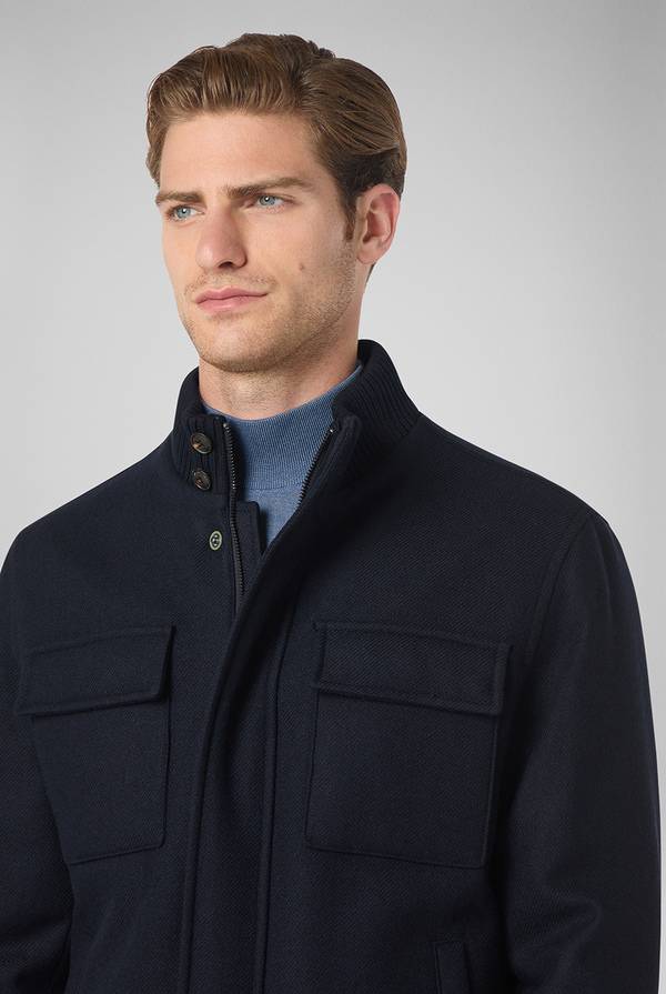 Pal Zileri Blouson in lana blu navy Saldi Di Fabbrica