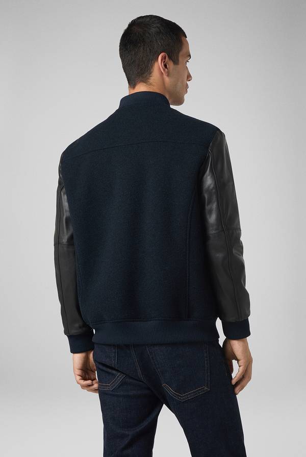 Pal Zileri Varsity Jacket in lana tecnica con maniche in pelle Negozio