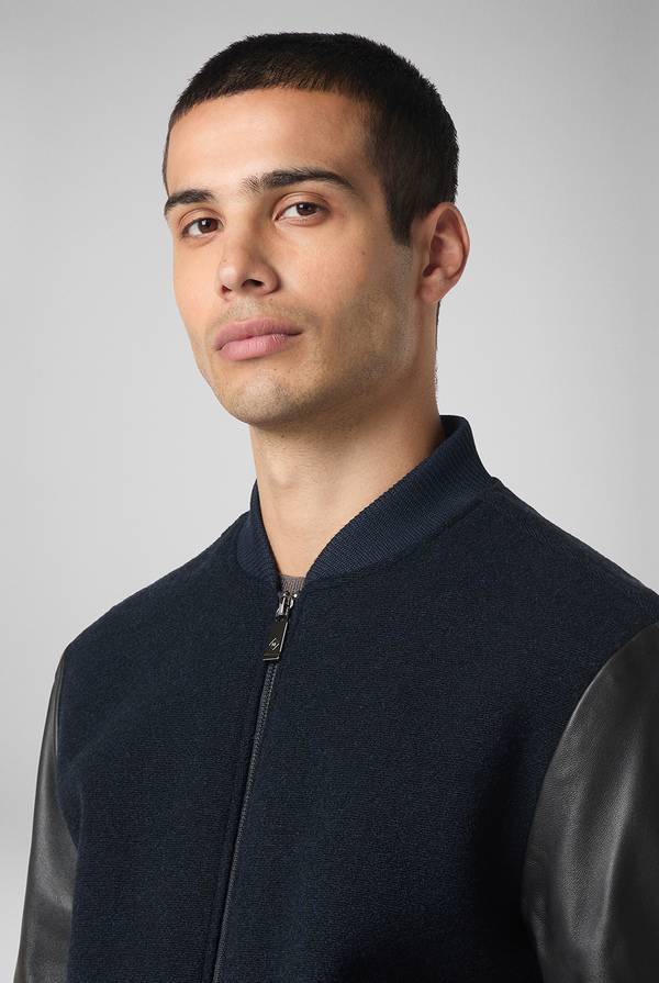 Pal Zileri Varsity Jacket in lana tecnica con maniche in pelle Negozio