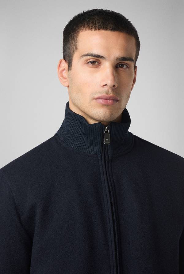 Pal Zileri Bomber in lana tecnica con finiture in maglia a contrasto Moda