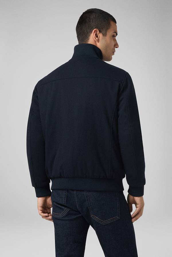 Pal Zileri Bomber in lana tecnica con finiture in maglia a contrasto Moda