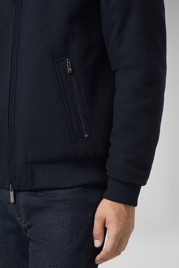 Pal Zileri Bomber in lana tecnica con finiture in maglia a contrasto Moda