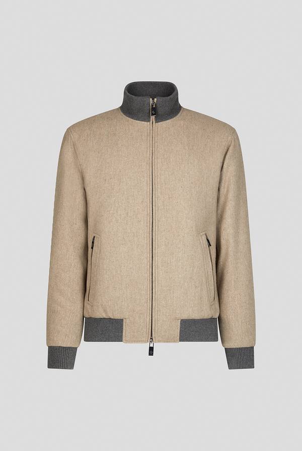 Pal Zileri Bomber in lana tecnica con finiture in maglia a contrasto