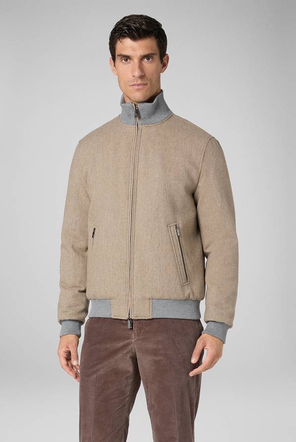 Pal Zileri Bomber in lana tecnica con finiture in maglia a contrasto 2025