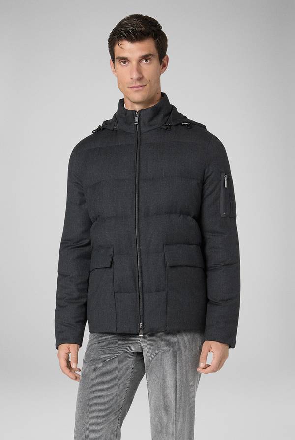 Pal Zileri Bomber in pura lana con cappuccio removibile In Linea