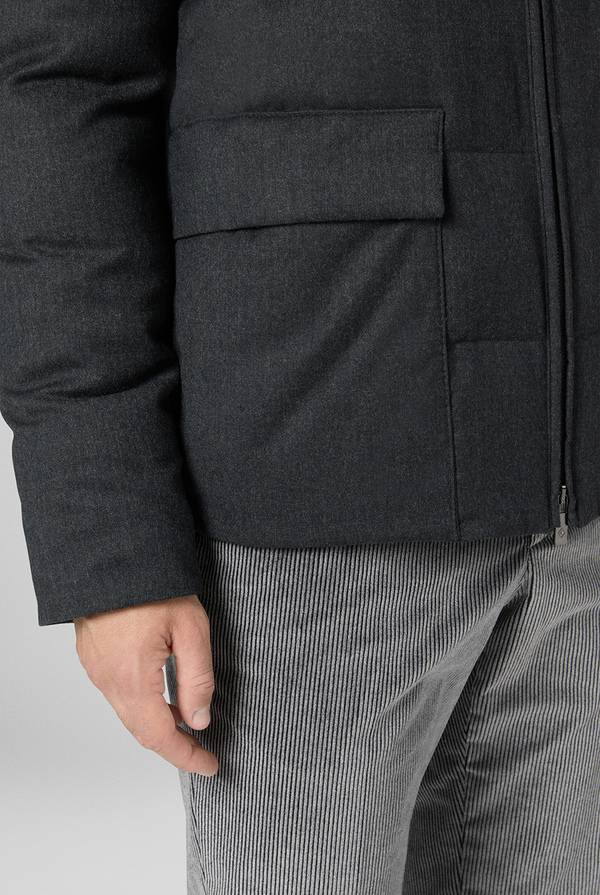 Pal Zileri Bomber in pura lana con cappuccio removibile In Linea