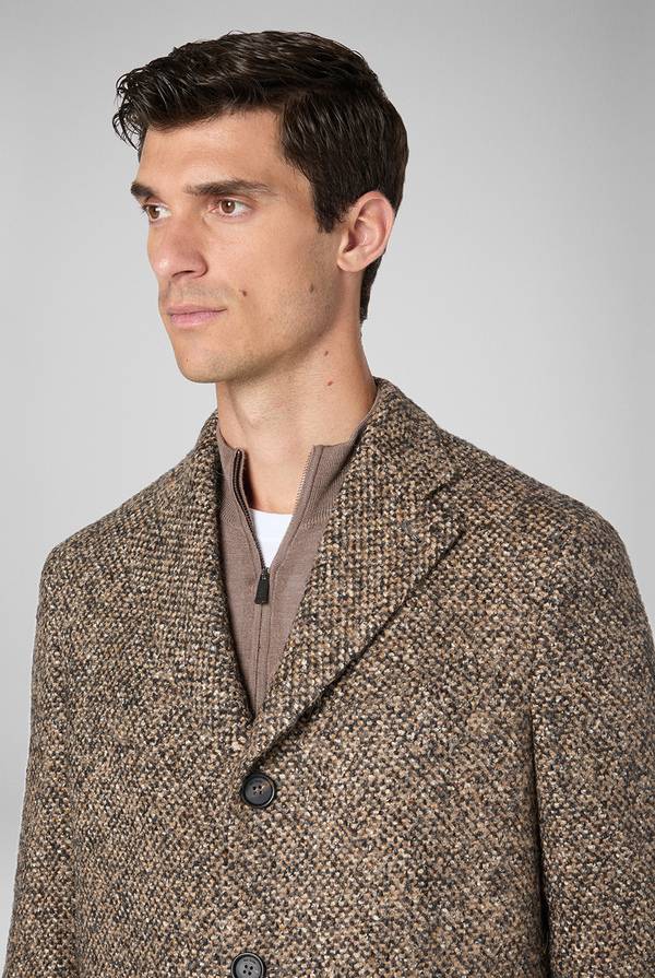 Pal Zileri Cappotto in bouclè, seta e mohair Spedizione Gratuita
