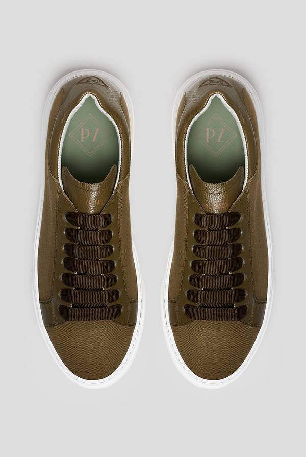 Pal Zileri Sneakers in tela di cotone con dettagli in pelle Economico