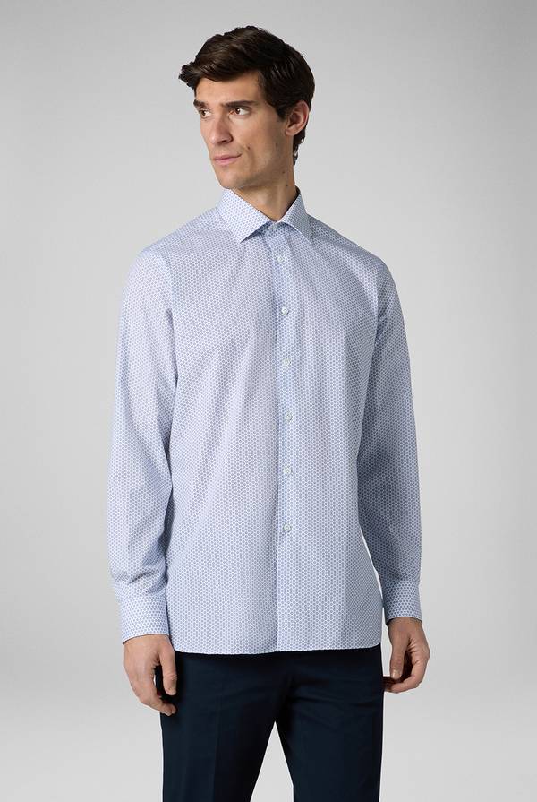 Pal Zileri Camicia in puro cotone con stampa circolare Vendite Flash