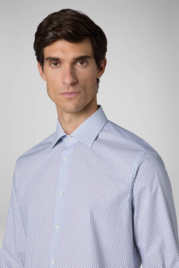 Pal Zileri Camicia in puro cotone con stampa circolare Vendite Flash