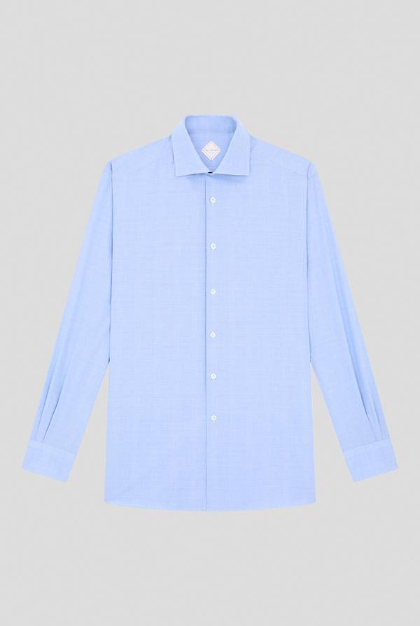 Pal Zileri Camicia Principe di Galles azzurra In Saldo