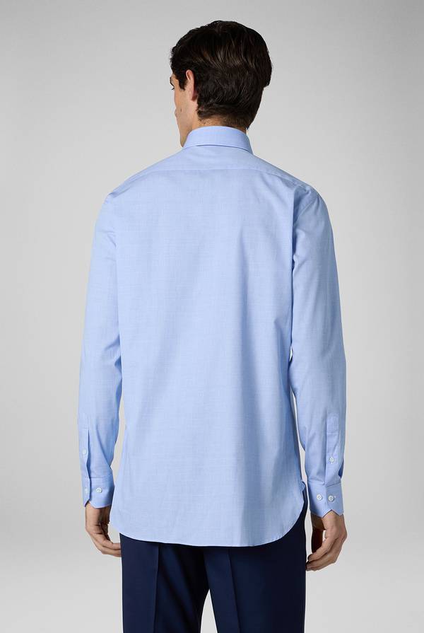 Pal Zileri Camicia Principe di Galles azzurra In Saldo