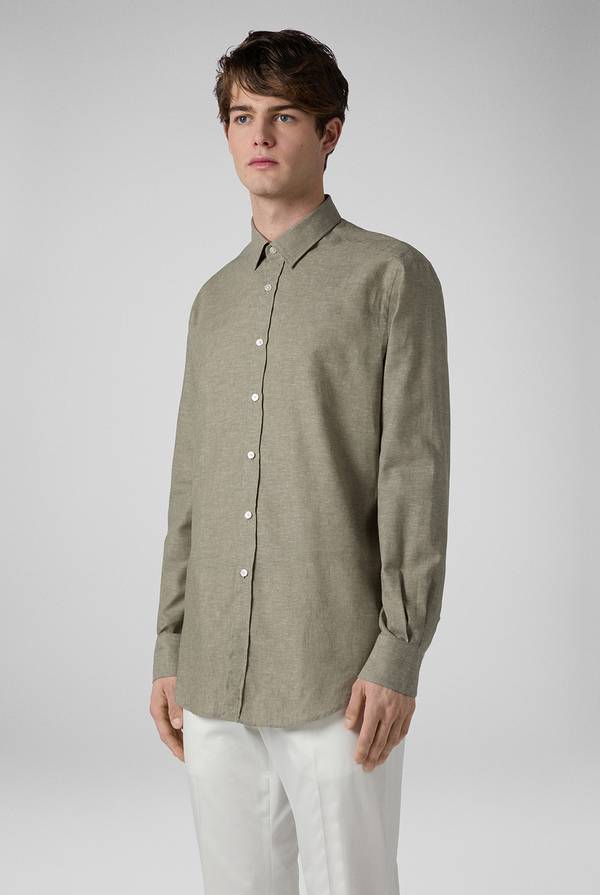 Pal Zileri Camicia in lino e cotone Vendita Calda