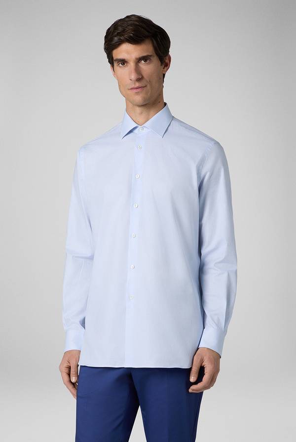 Pal Zileri Camicia azzurra con micro struttura Pezzi Unici