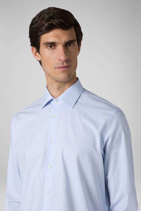 Pal Zileri Camicia azzurra con micro struttura Pezzi Unici