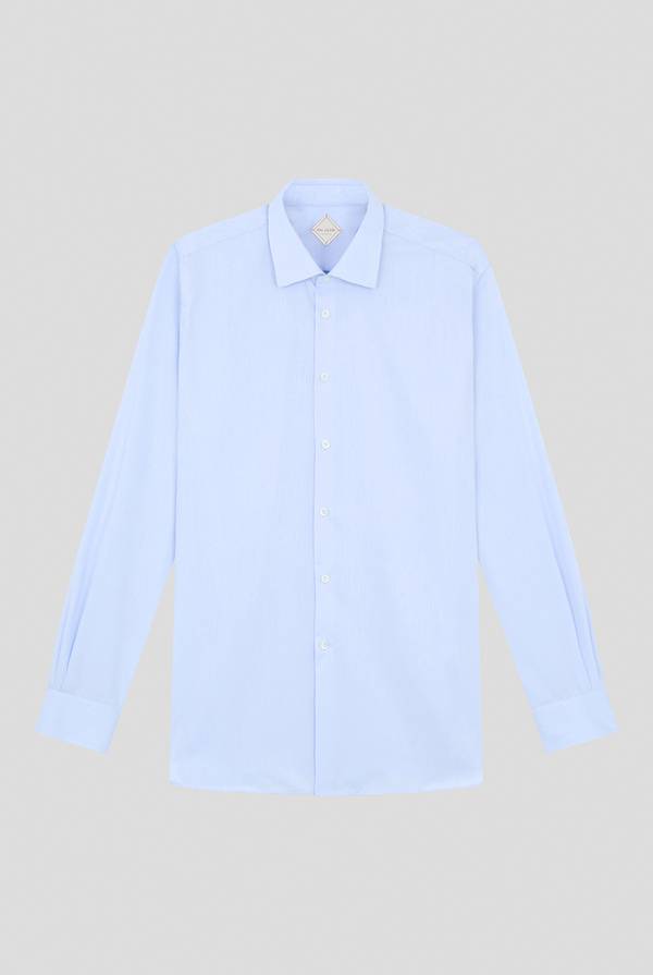 Pal Zileri Camicia azzurra in cotone con collo Milano Qualità Garantita