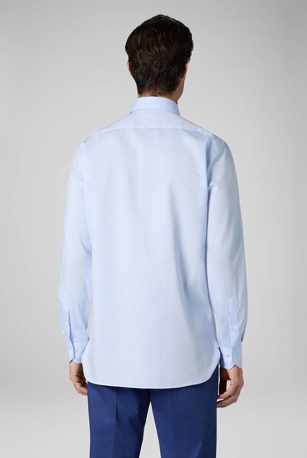 Pal Zileri Camicia azzurra in cotone con collo Milano Qualità Garantita