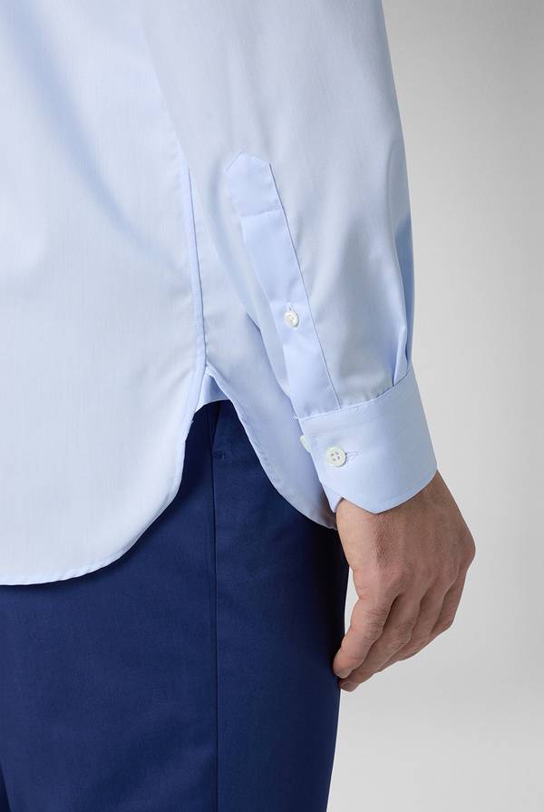 Pal Zileri Camicia azzurra in cotone con collo Milano Qualità Garantita