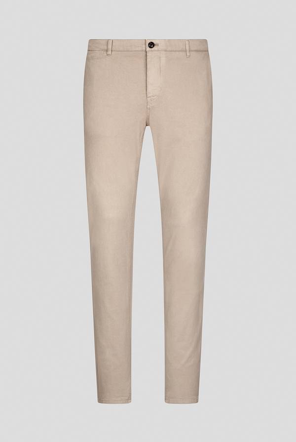 Pal Zileri Pantaloni chino tinti in capo in cotone e tencel stretch Promozione