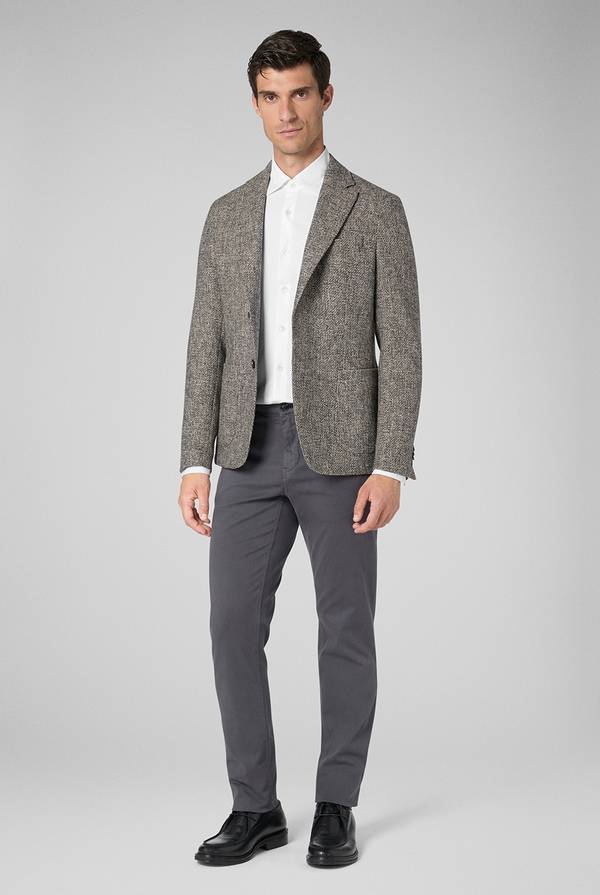 Pal Zileri Pantaloni chino tinti in capo in cotone e tencel stretch Spedizione Gratuita