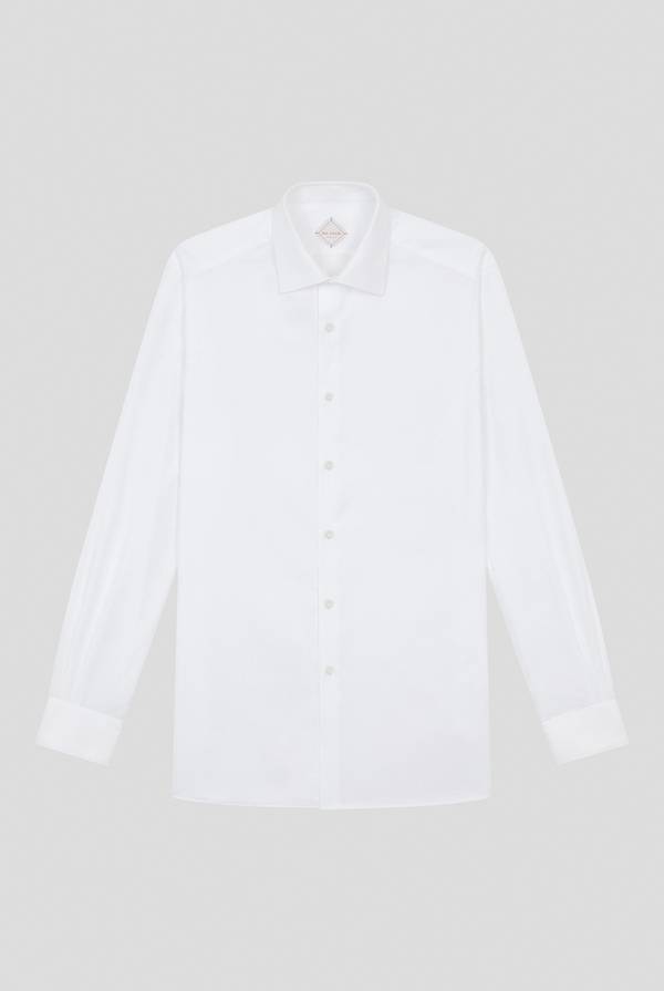 Pal Zileri Camicia bianca in cotone con micro struttura In Linea
