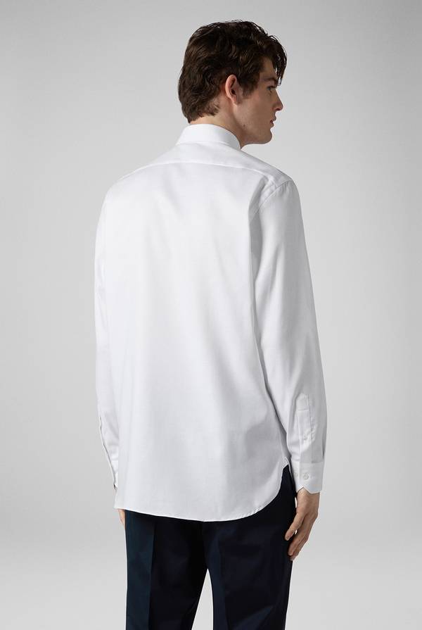 Pal Zileri Camicia bianca in cotone con micro struttura In Linea