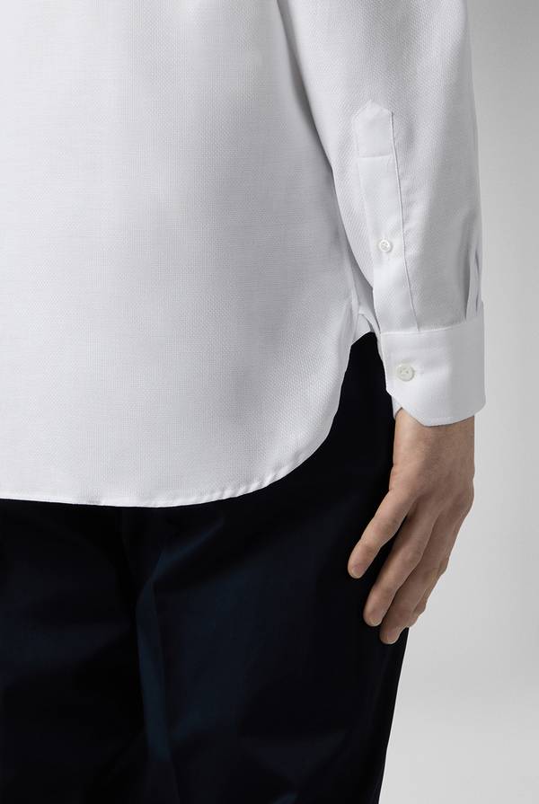 Pal Zileri Camicia bianca in cotone con micro struttura In Linea