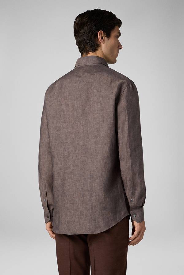 Pal Zileri Camicia in lino marrone Nuovo
