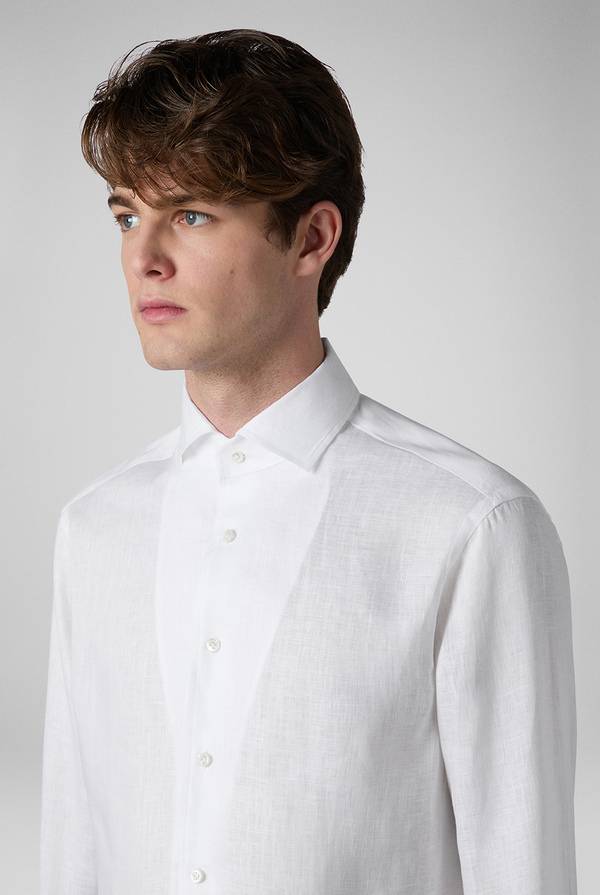 Pal Zileri Camicia in lino bianca Qualità