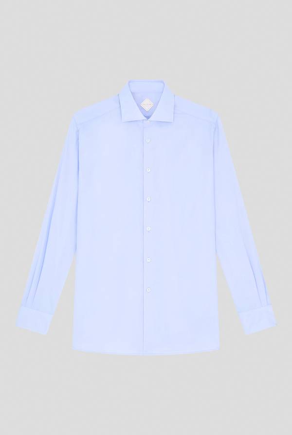 Pal Zileri Camicia in cotone con trattamento anti-piega azzurra Spedizione Gratuita