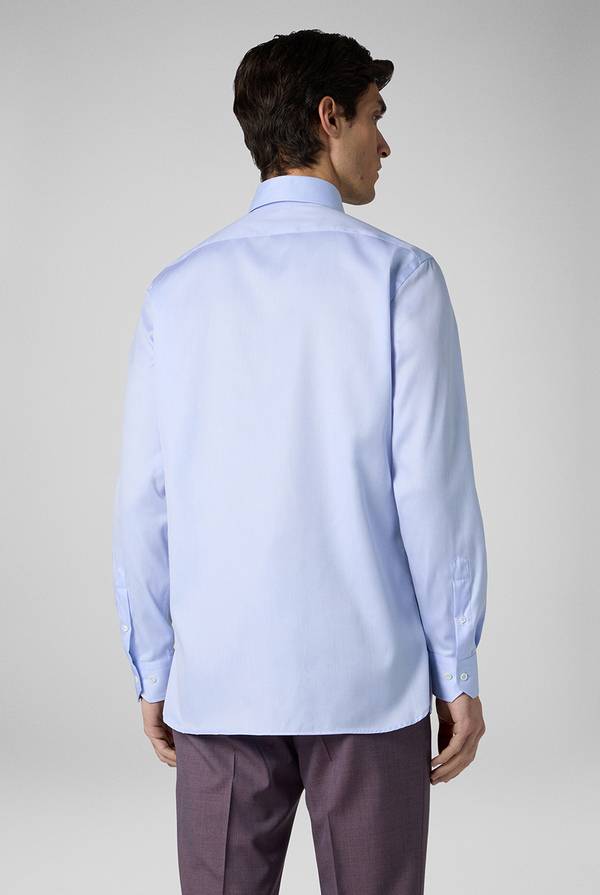 Pal Zileri Camicia in cotone con trattamento anti-piega azzurra Spedizione Gratuita