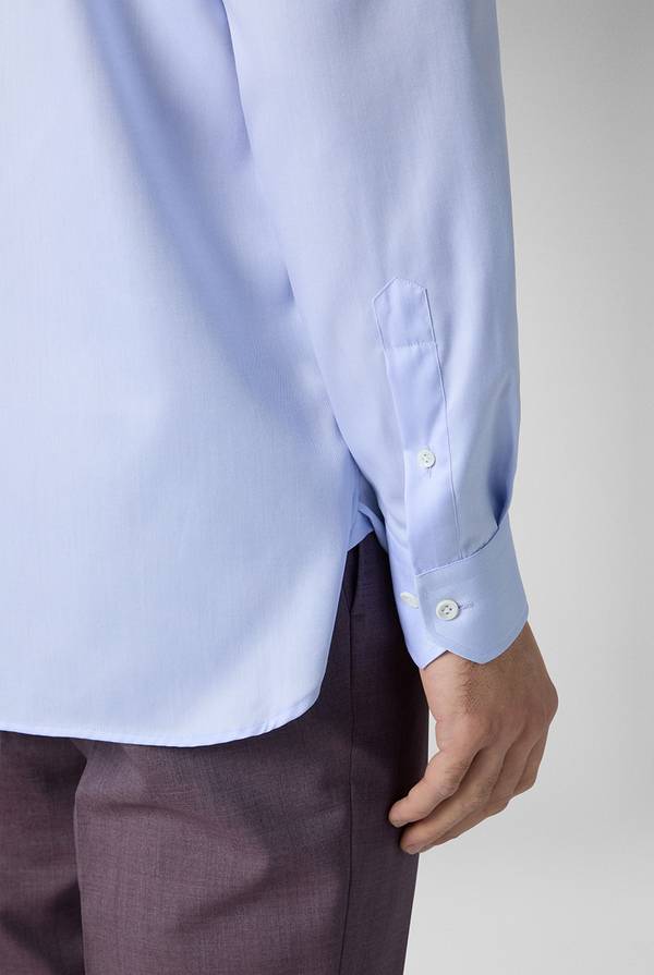 Pal Zileri Camicia in cotone con trattamento anti-piega azzurra Spedizione Gratuita