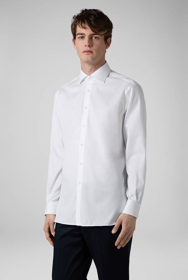Pal Zileri Camicia in cotone con trattamento anti-piega azzurra Latest fashion