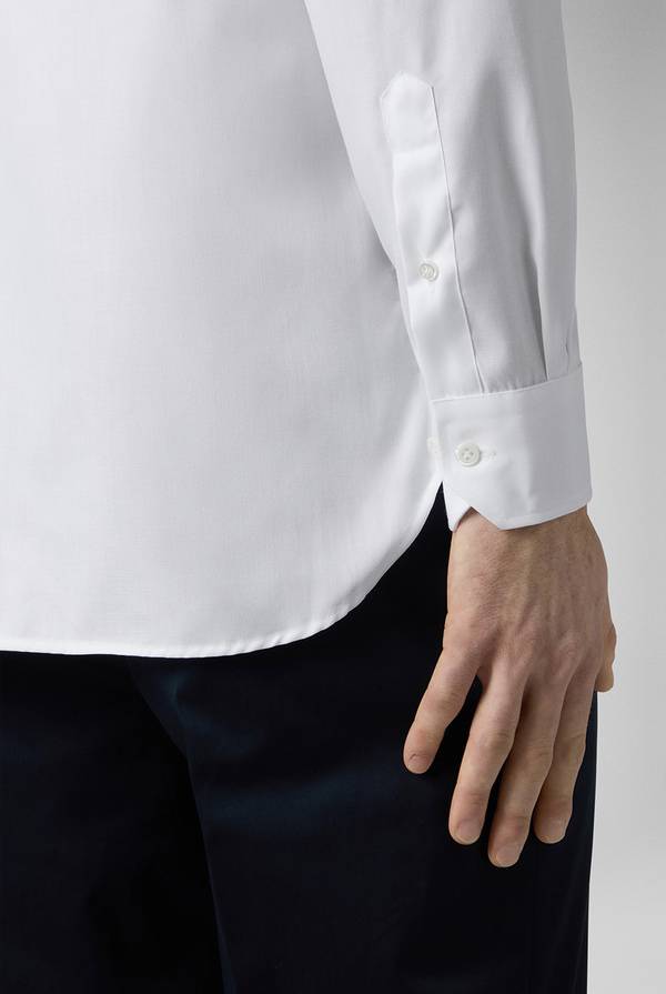Pal Zileri Camicia in cotone con trattamento anti-piega azzurra Latest fashion