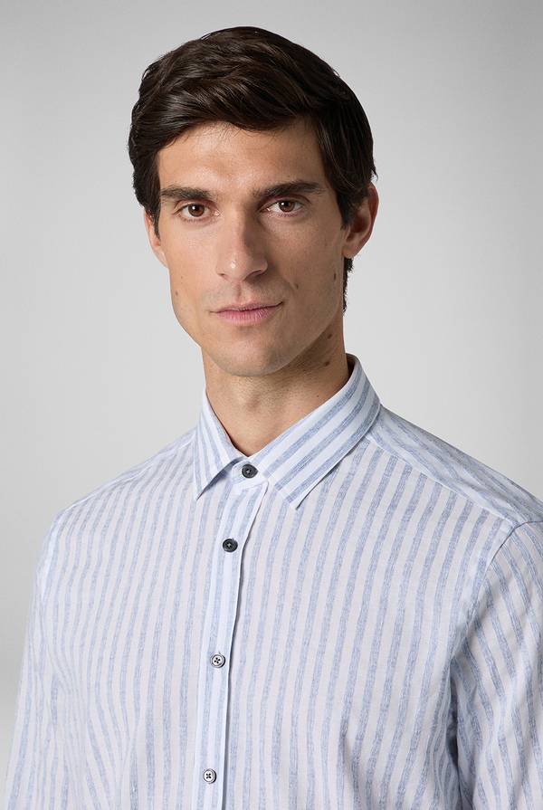 Pal Zileri Camicia a macro righe bianche e azzurre Nuovi prodotti